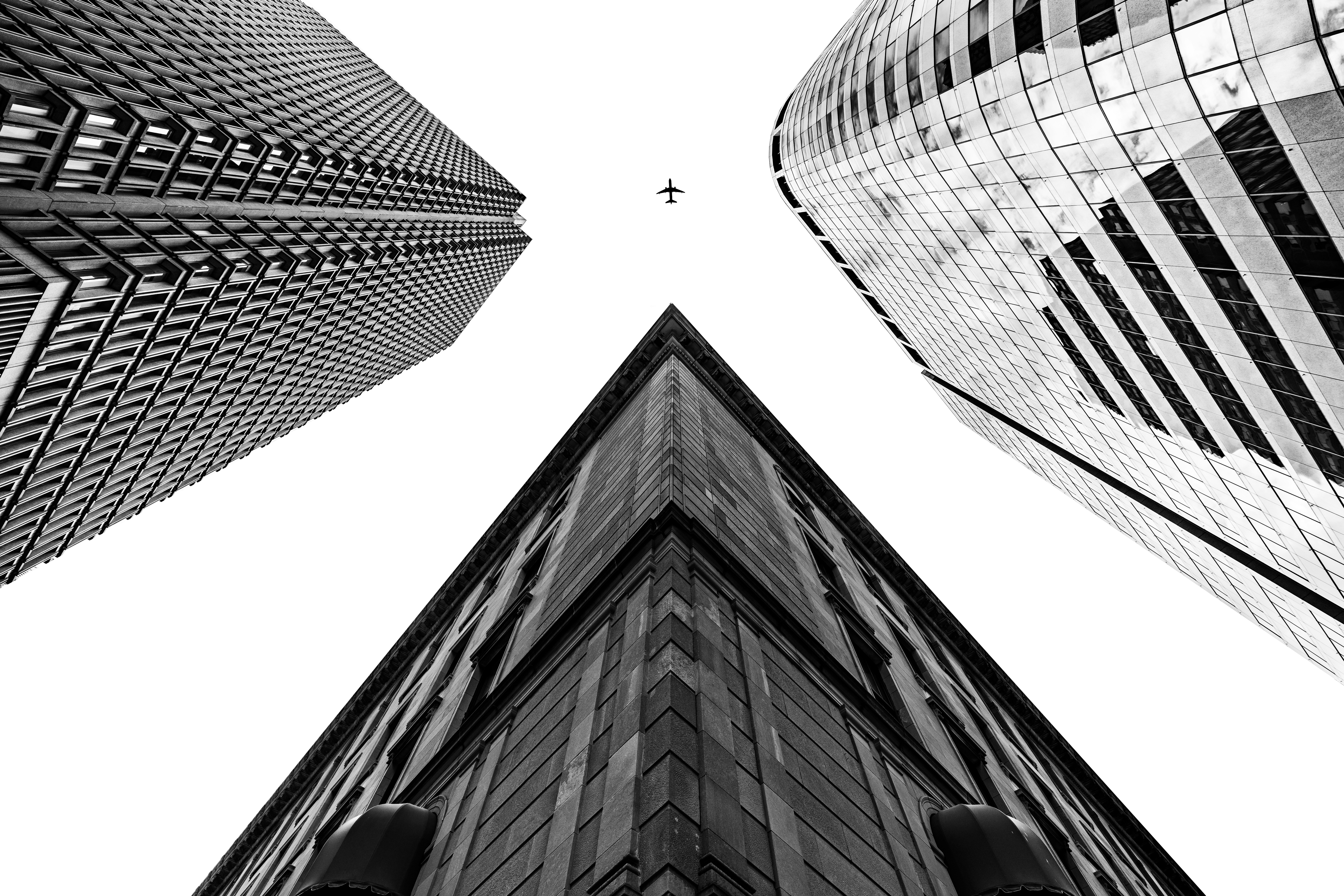 Skyscrapers viewed from below